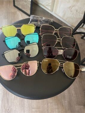 8 Assorted Women's Sunglasses  - Multi Color Mirrors new